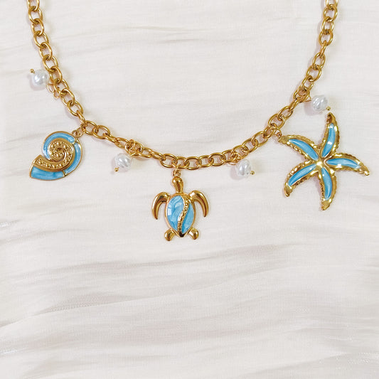 Look Charm Celeste Tortuga(collar &pulsera)
