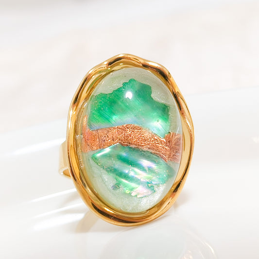 Anillo Lagrima Diosa Nácar Ova Ajustable