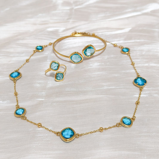 Look Aurora Luz Premium( collar, pulsera, pendiente y anillo) ( 4 colores)