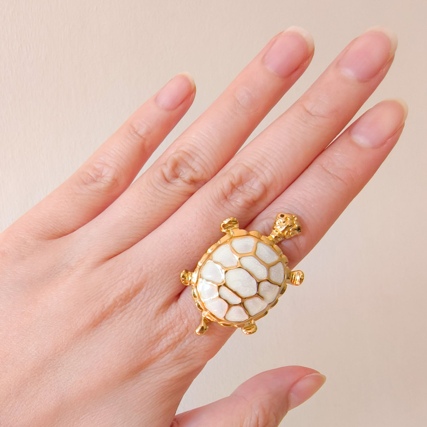 Anillo Tortuga Marina Celia Acero Ajustable