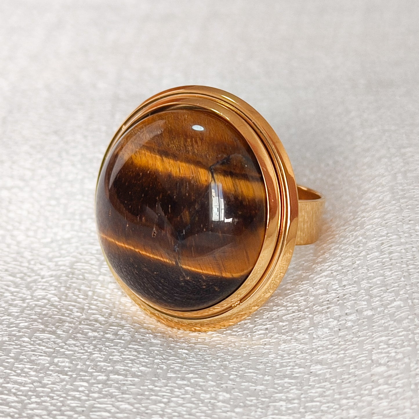 Anillo Valeria Miel ( Ojo de tigre) Ajustable