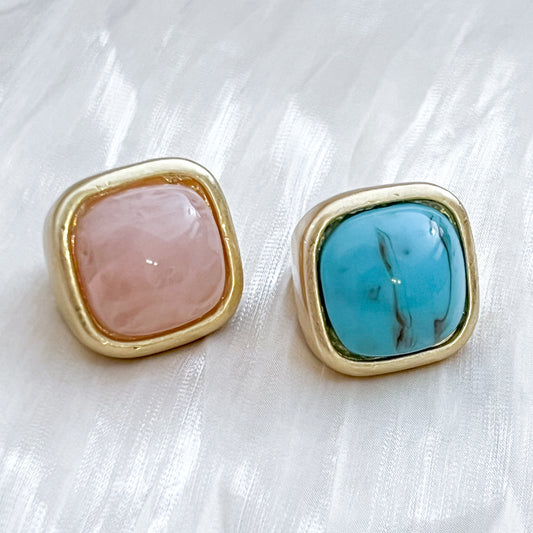 Anillo Velvet Square(piedra cuadrada)Elasticidad Ajustable
