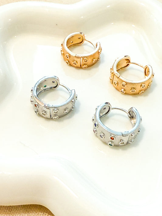 Pendientes Planeta (Aro con Brillo)