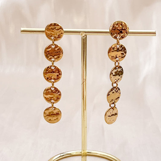 Pendientes moneda Dorada (Discos con textura)