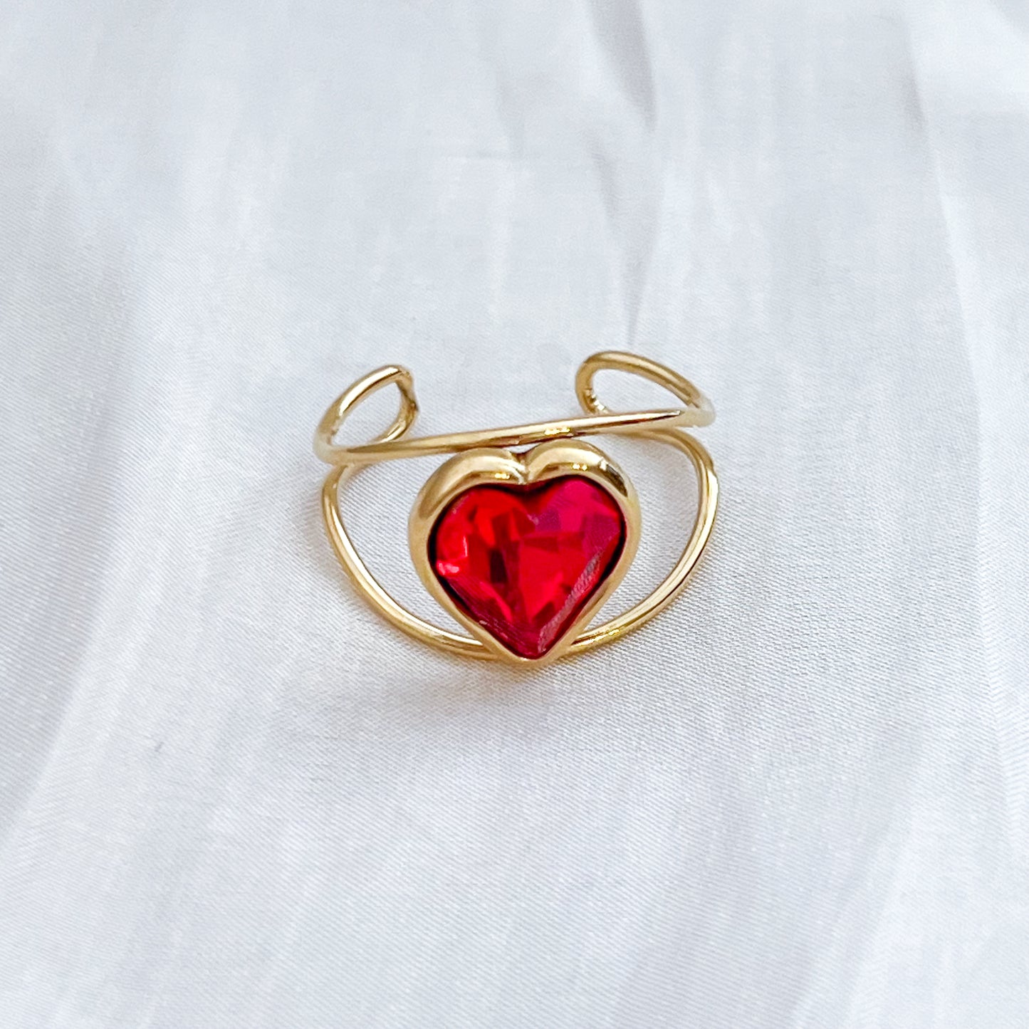 Anillo Crystal Heart(corazón & 2 colores & Ajustable )