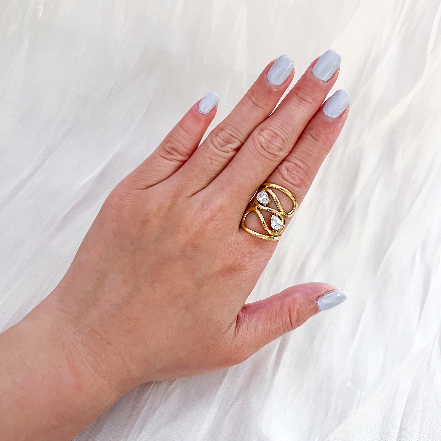 Anillo Lola Doble Luz brillo( Ajustable )