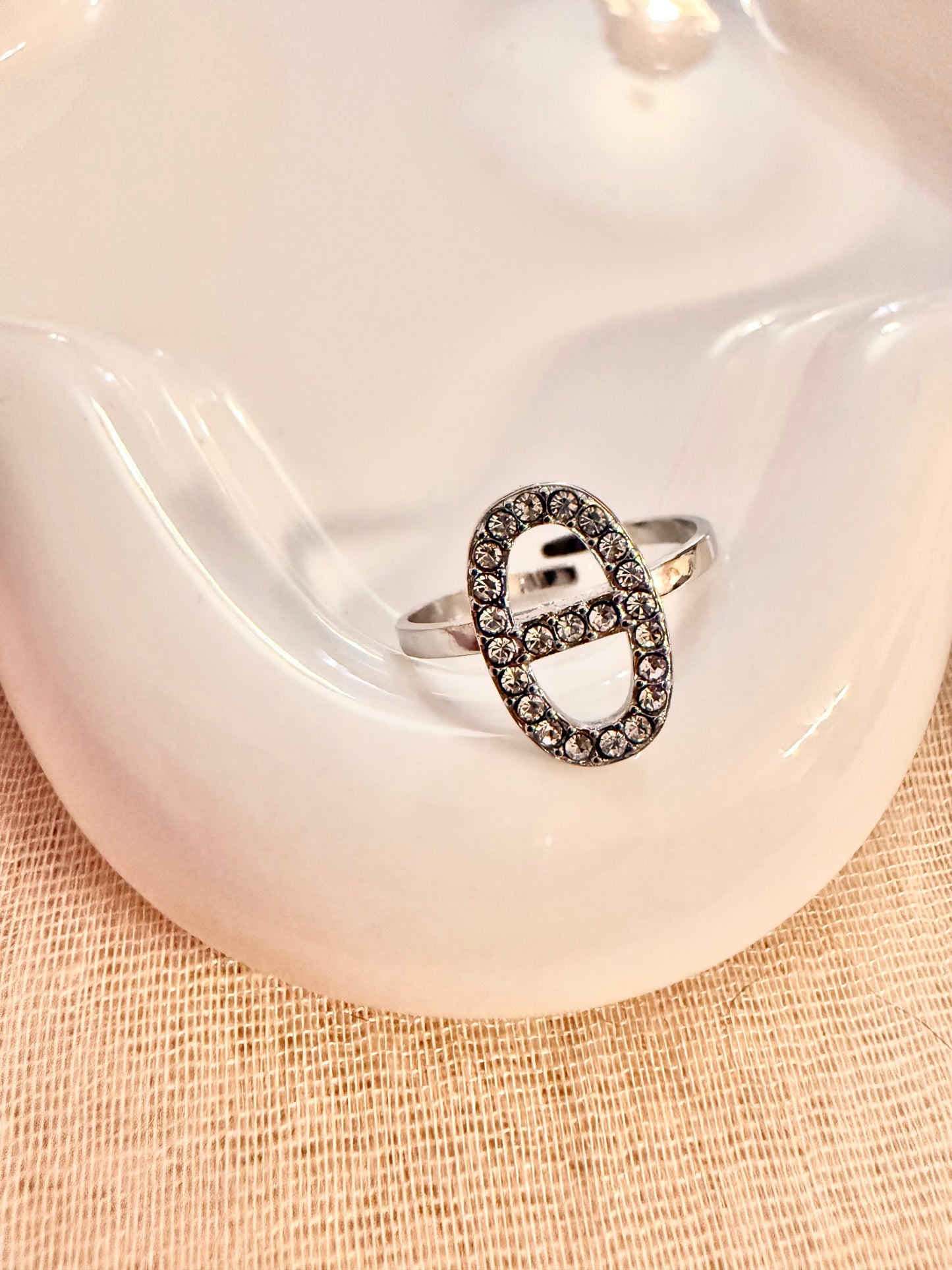 Look Brillo Oval Lujoso (Plateado)