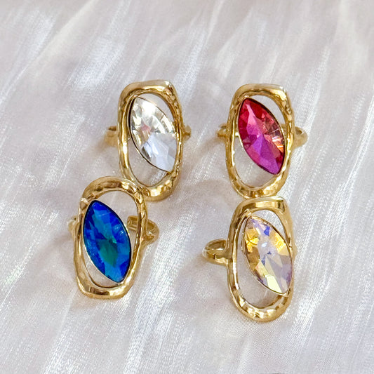 Anillo Ojo de pavo real (Ajustable& 4 colores &Brillo)