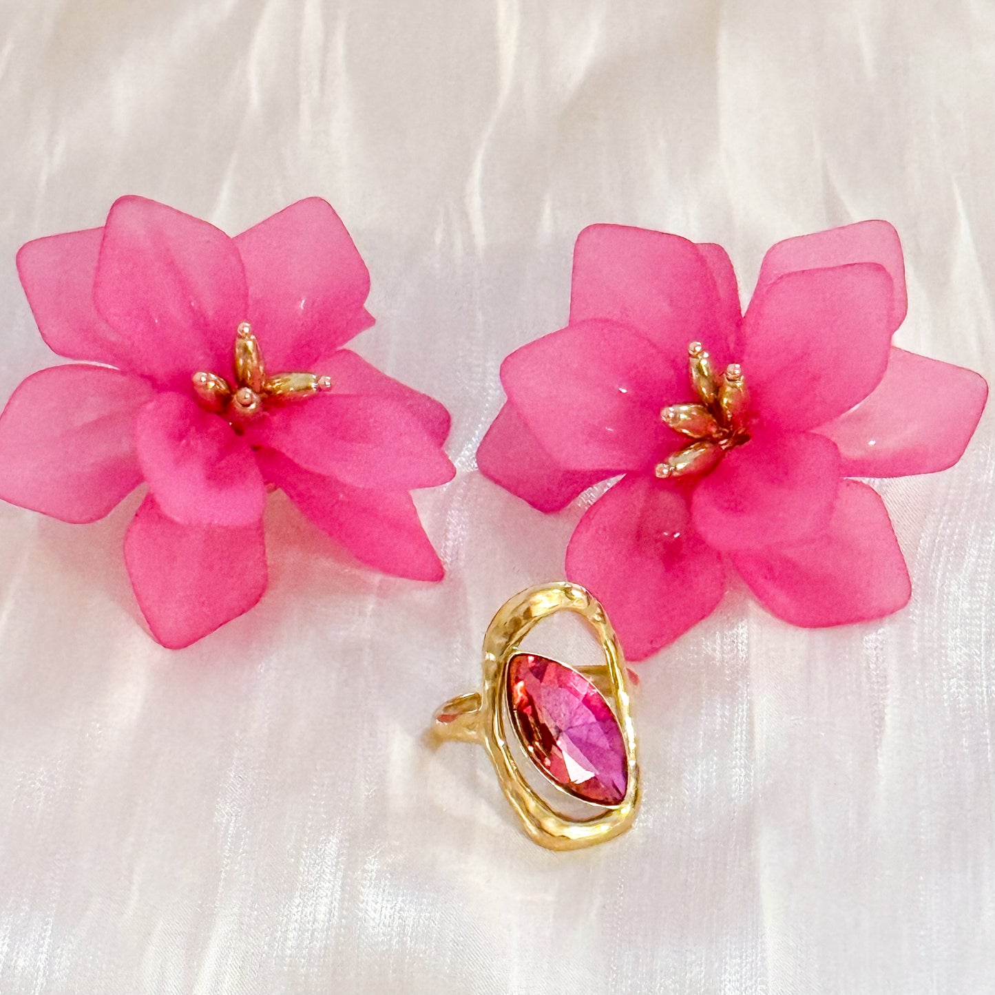 Pendientes Flor Aurora (ROSA & GRANDE)