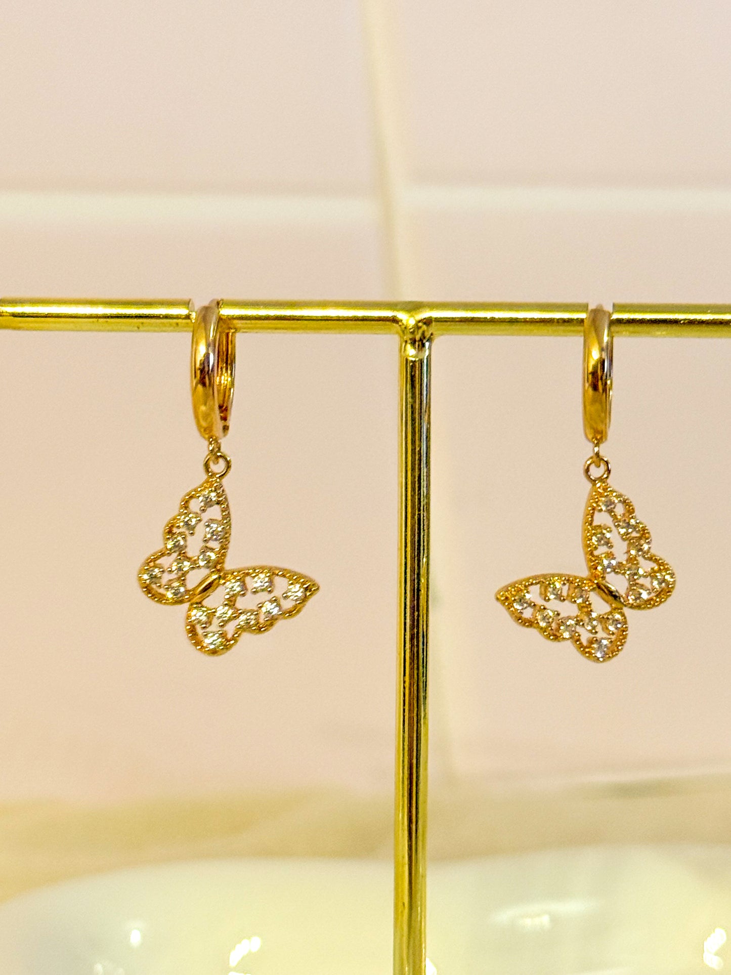 Pendientes Mariposa Arcoíris ( Brillo)