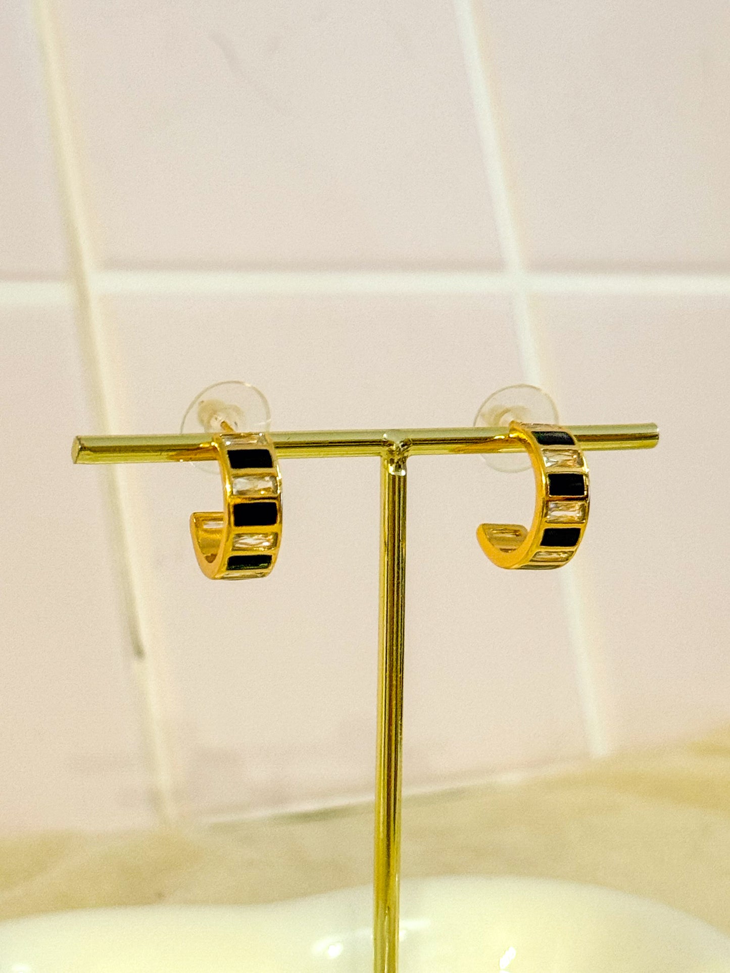 Pendientes Valentina (Negro y Brillo)