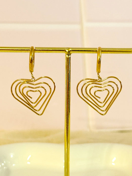 Pendientes Corazón en Capas