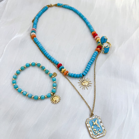 Look Sunshine colibrí(2colores collar& pulsera)