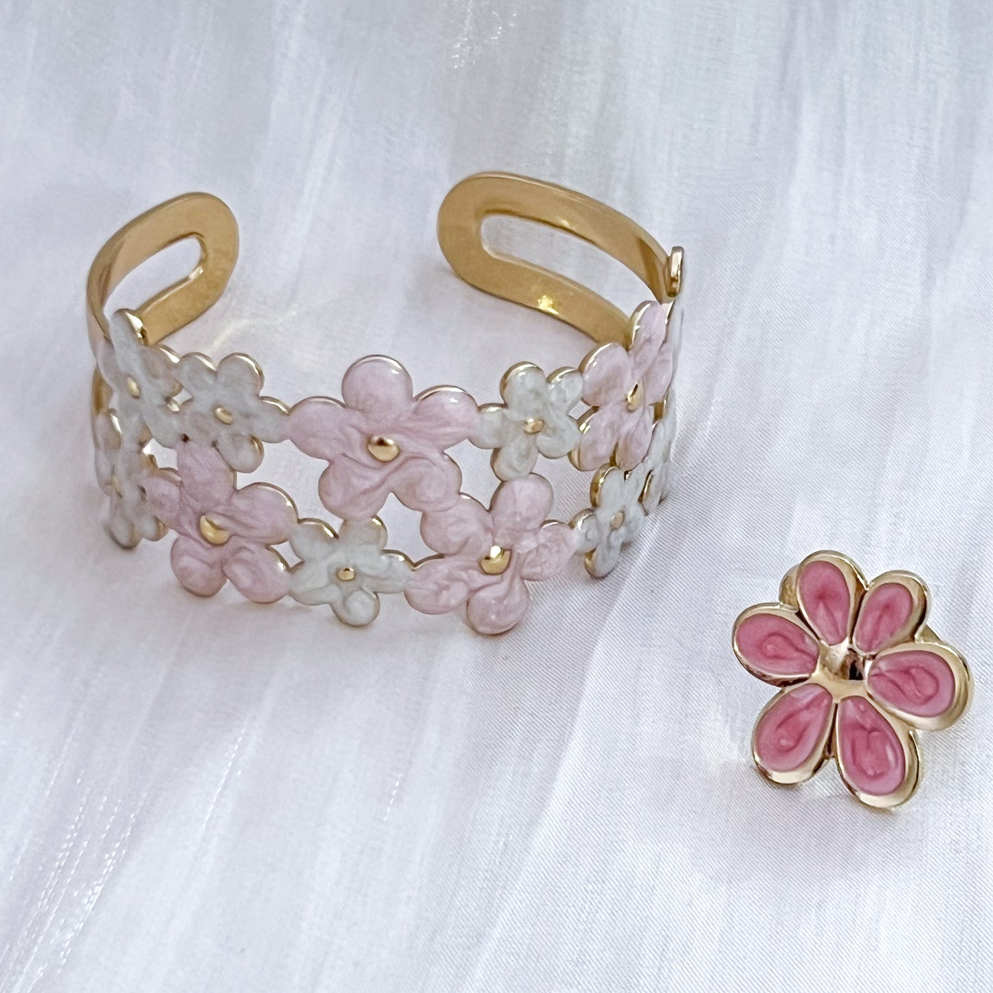 Anillo Mykonos Flor(4colores Ajustable)