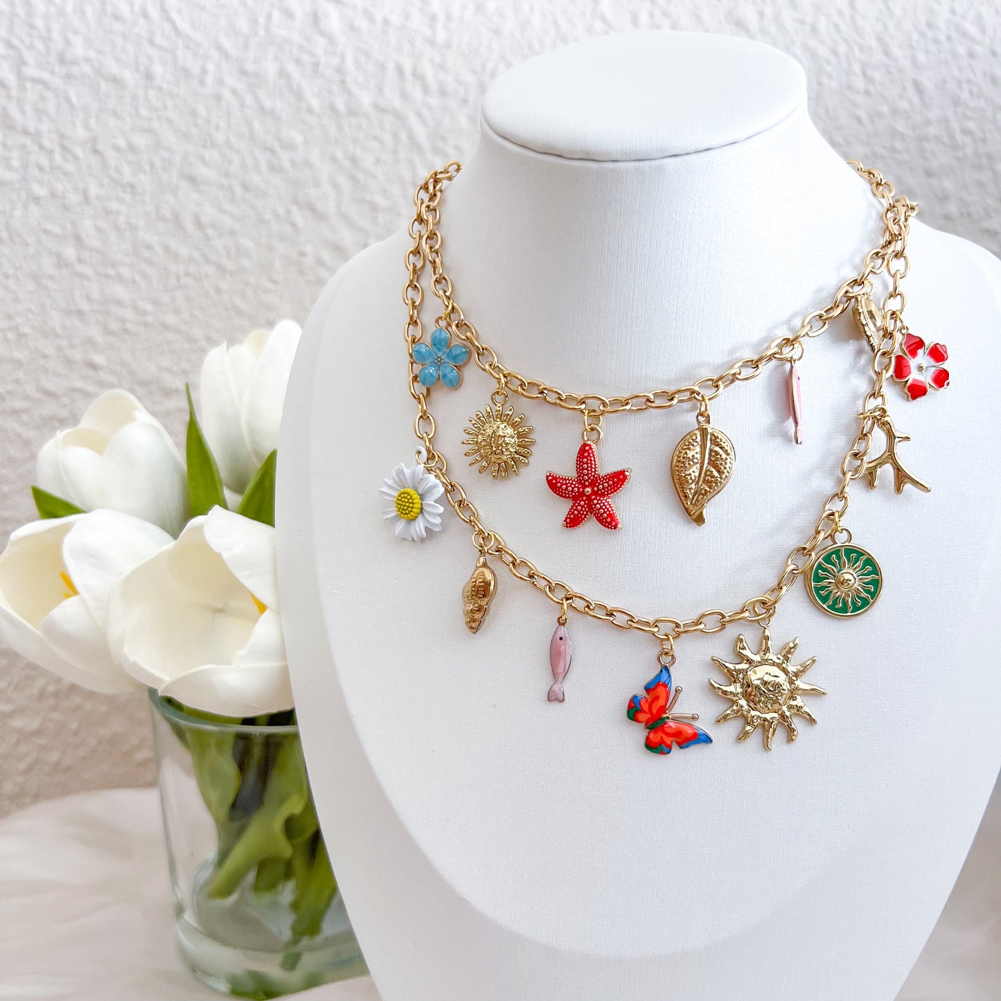 Look Marea Coral (Estrella de mar collar & pulsera)
