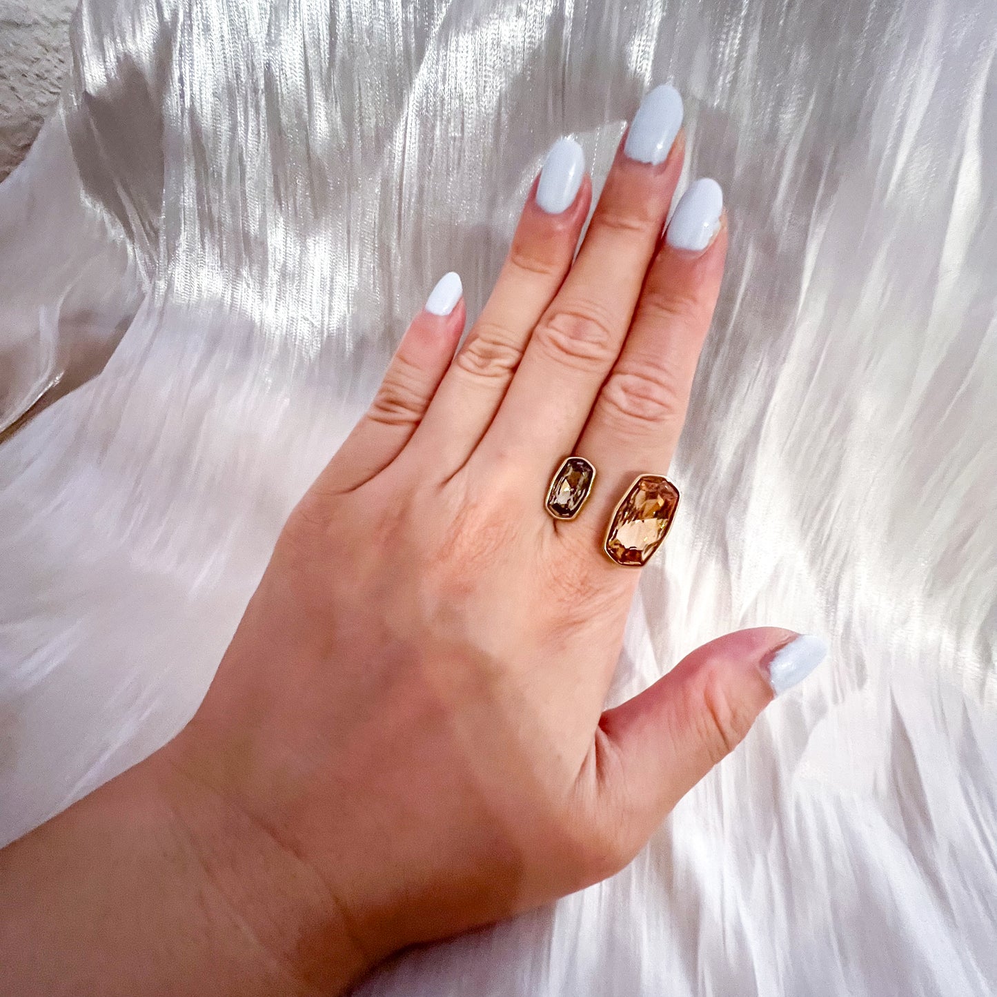 Anillo Celeste Brillo(ajustable)3colores