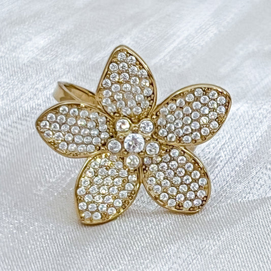 Anillo Dorado Flor de Éclat (2 colores) Acero
