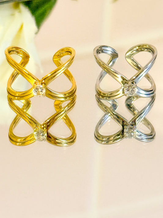 Anillo Ajustable Dúo Infinito
