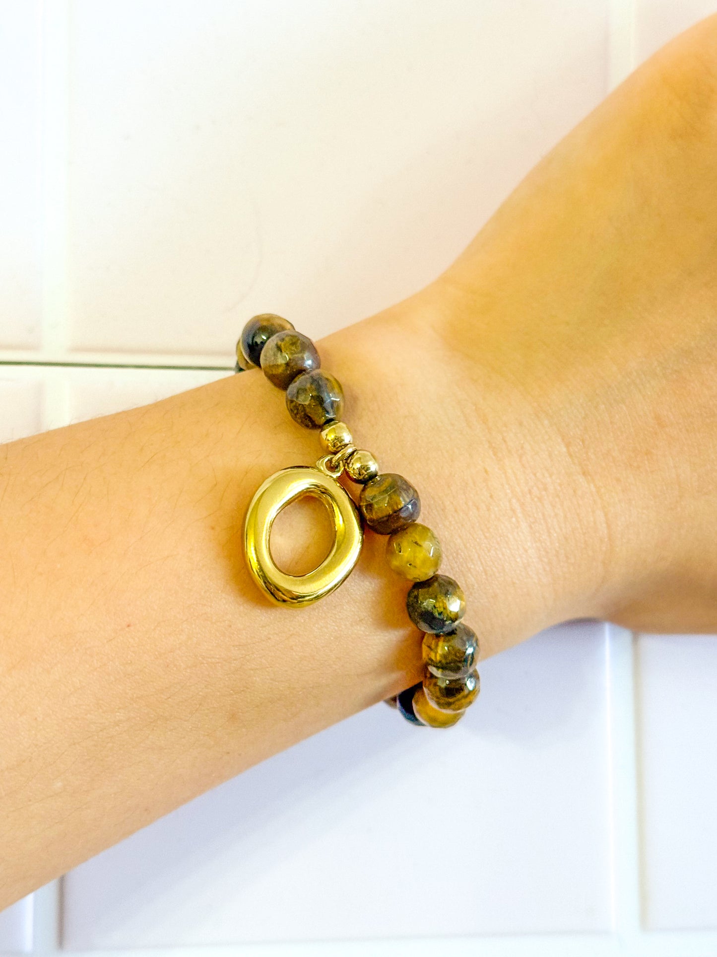 Pulsera Aurora Dorada (Ojo de Tigre)