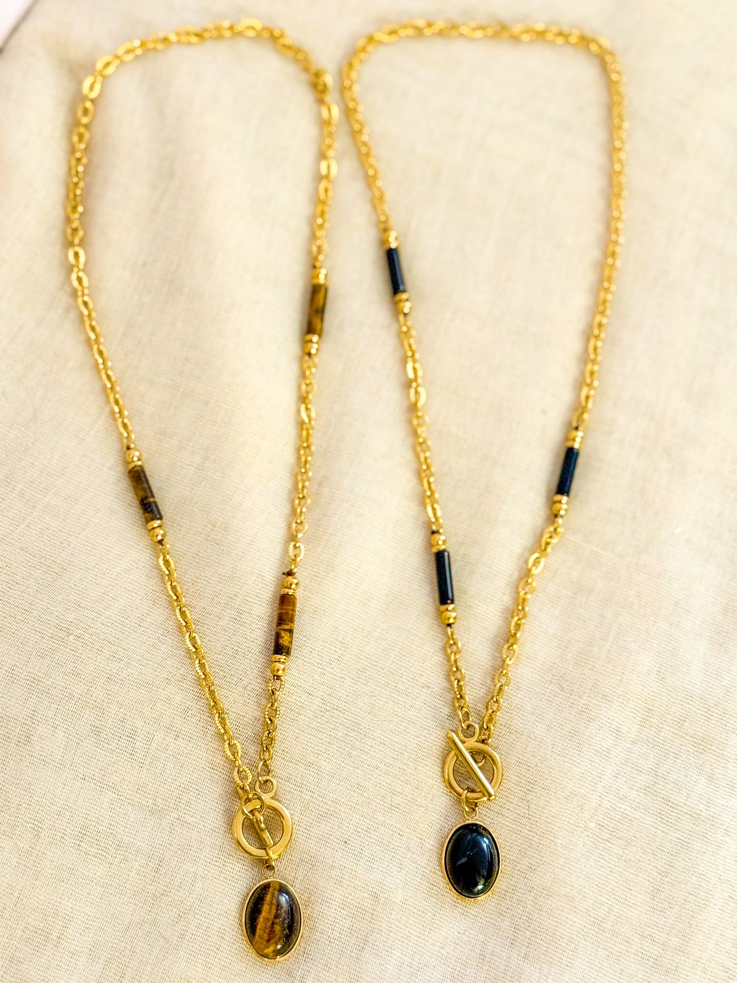 Collar Alba Dorada(Ojo de tigre)