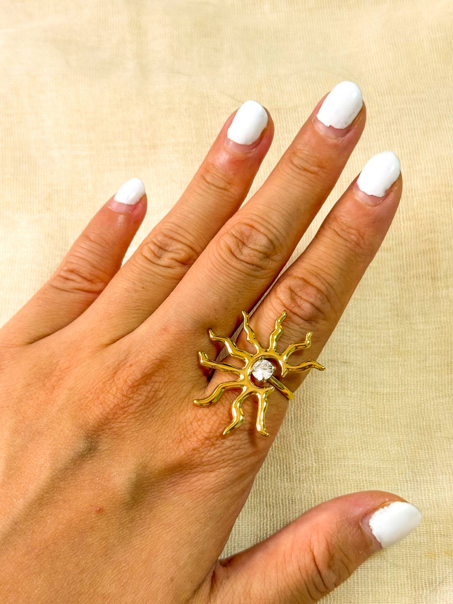 Anillo Ajustable Sol Radiante
