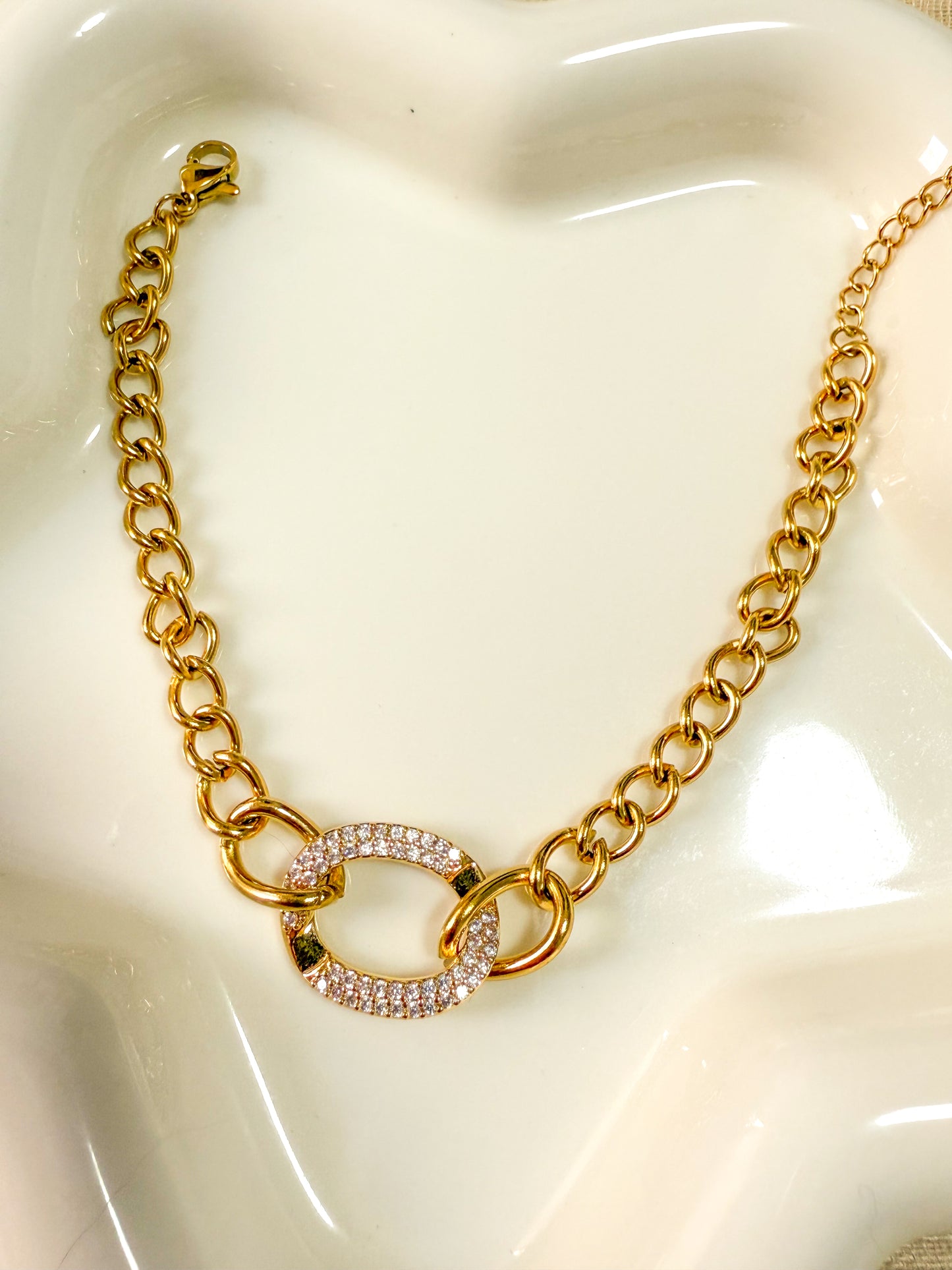 Pulsera Cadena& Oval Brillo