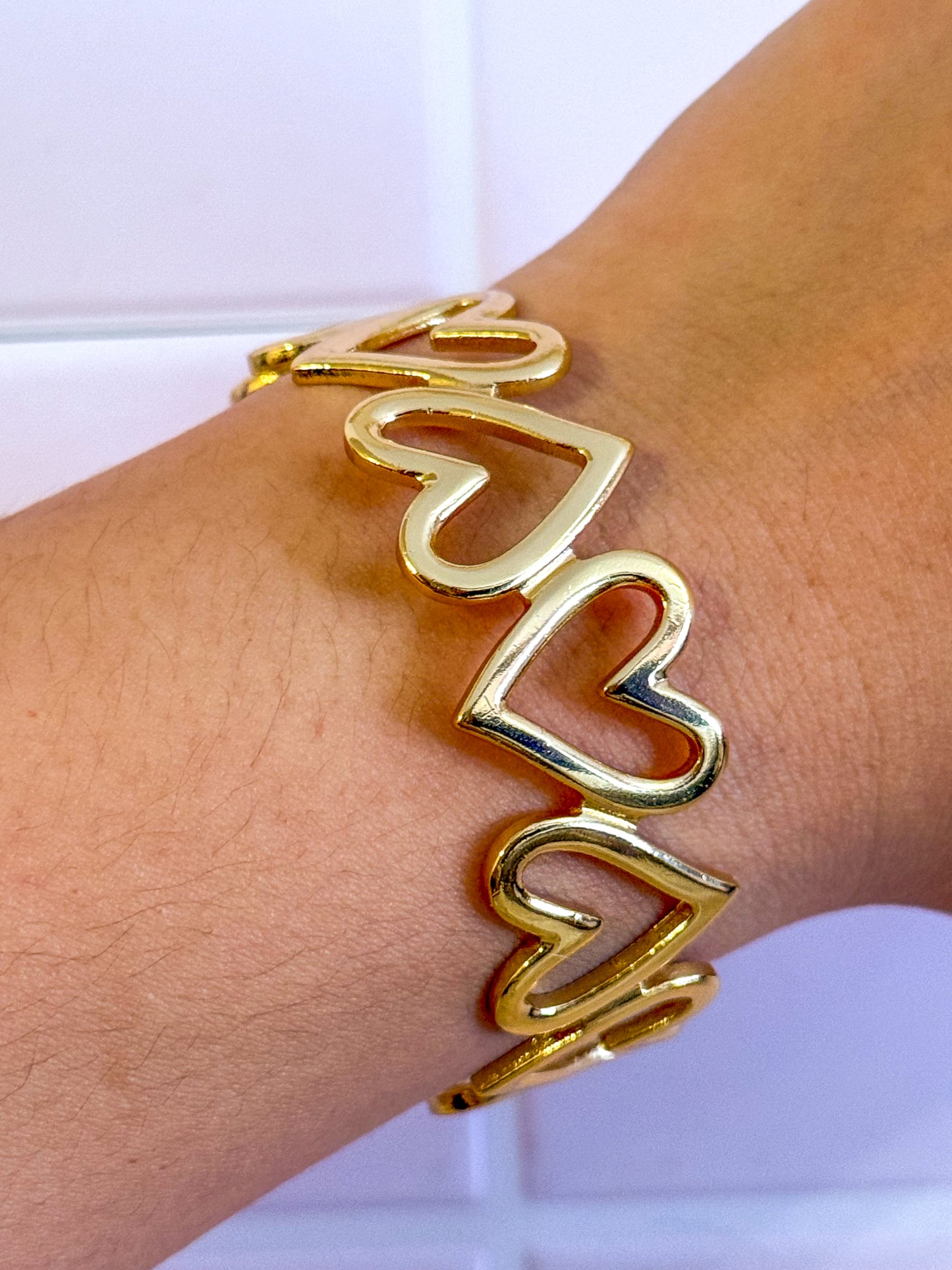 Brazalete Corazones Dorados