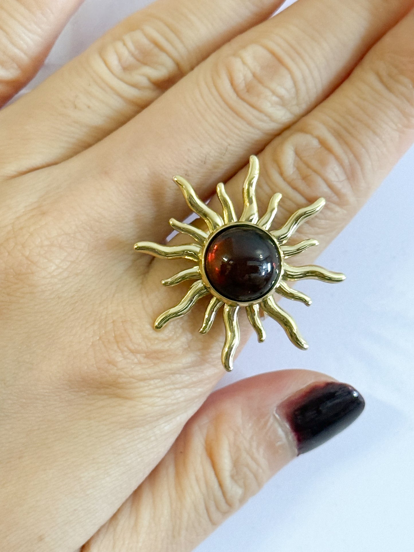 Anillo Sol de Ocaso – Acero Inoxidable (Ajustable)