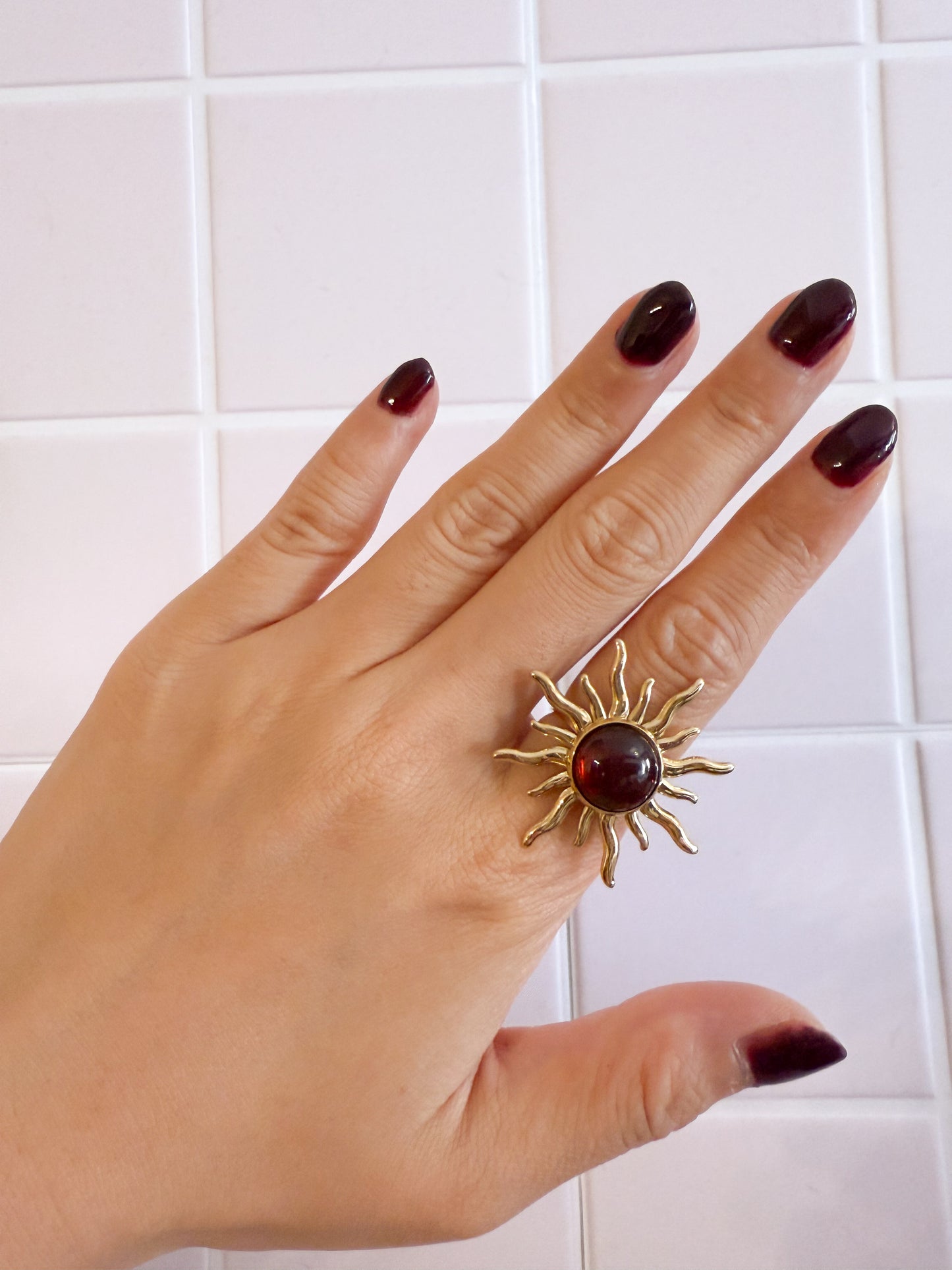 Anillo Sol de Ocaso – Acero Inoxidable (Ajustable)