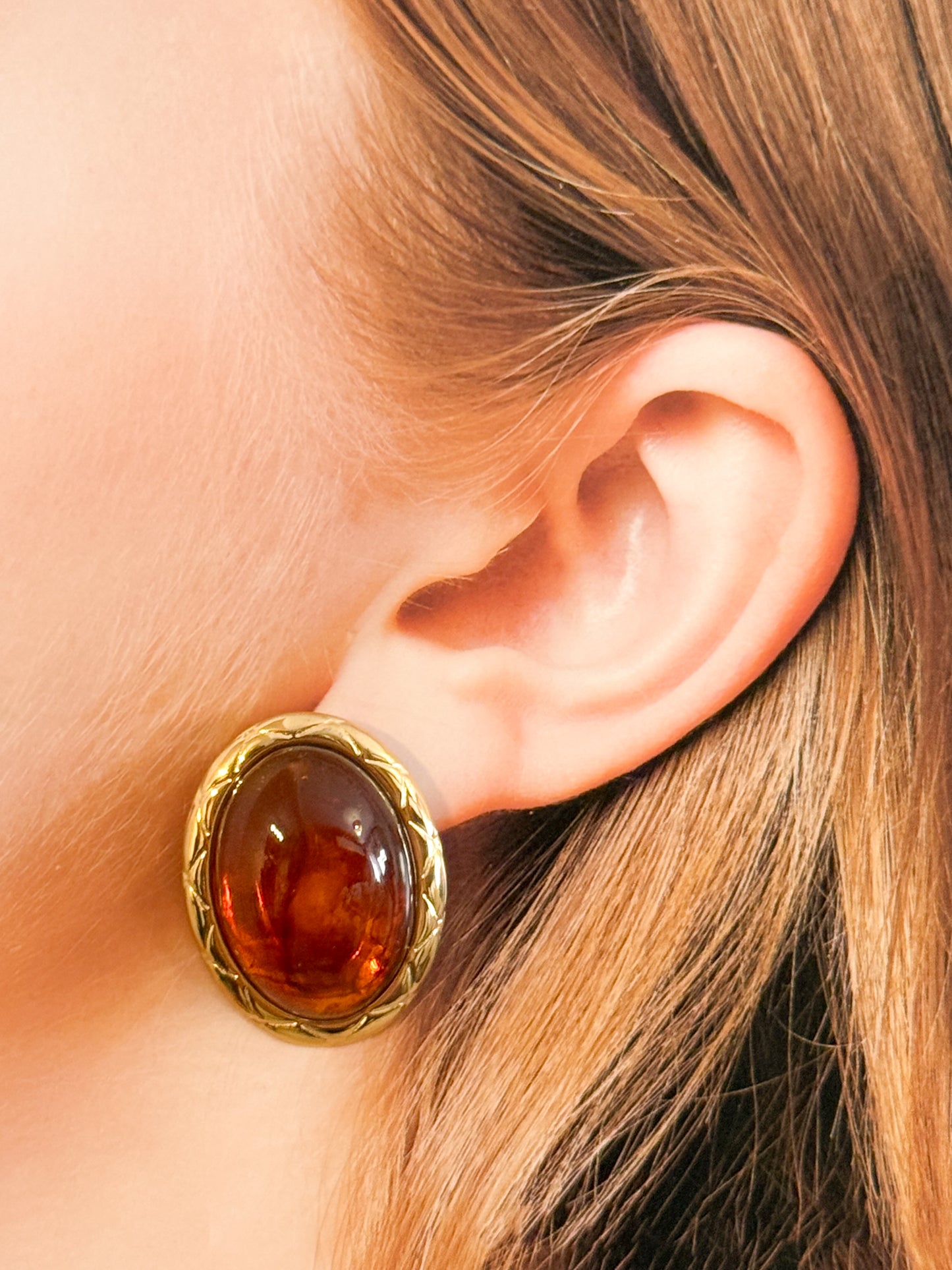 Pendientes Nocturno(Óvalo Vintage)– Acero Inoxidable