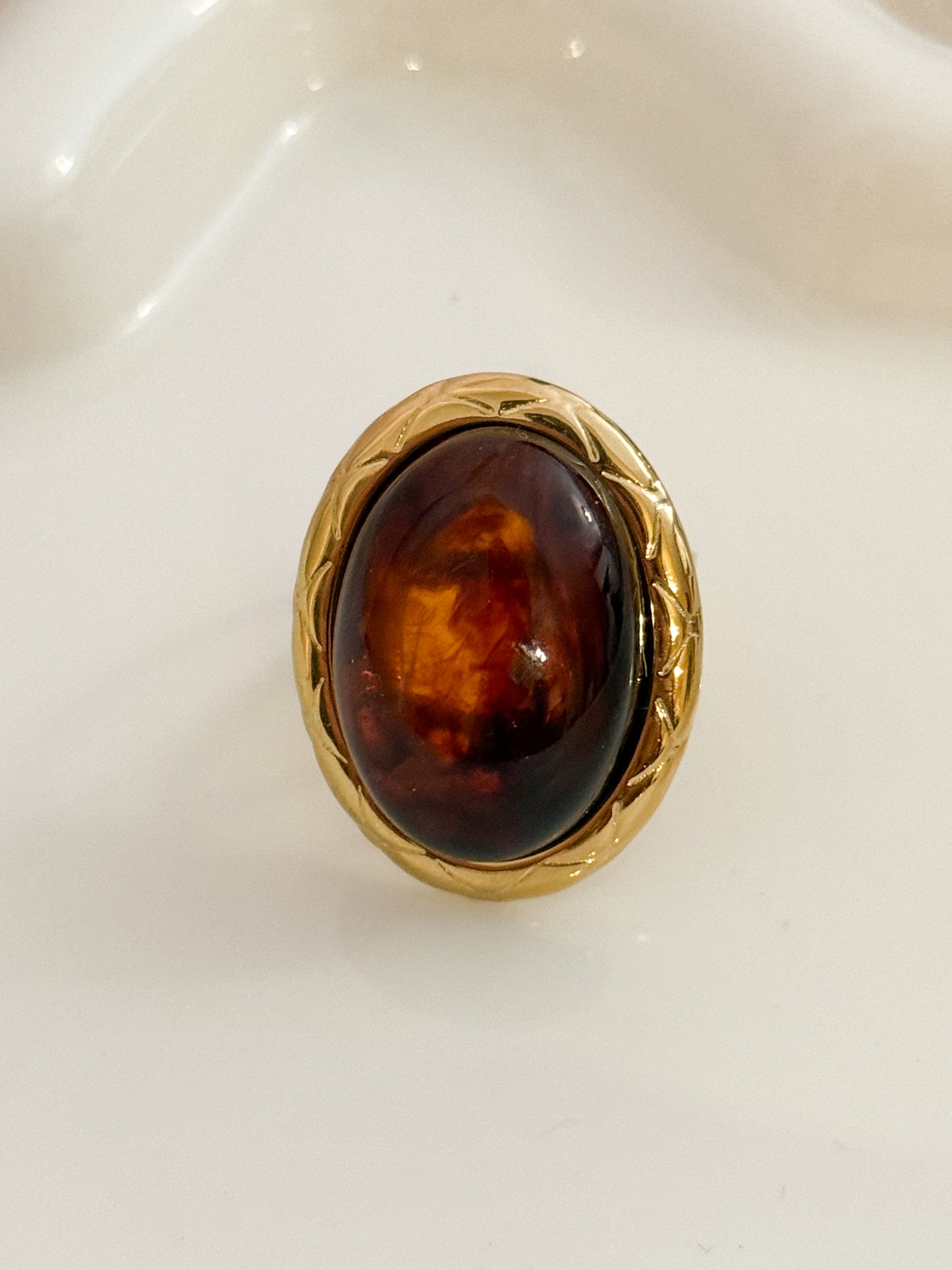 Anillo Nocturno(Óvalo Vintage)– Acero Inoxidable