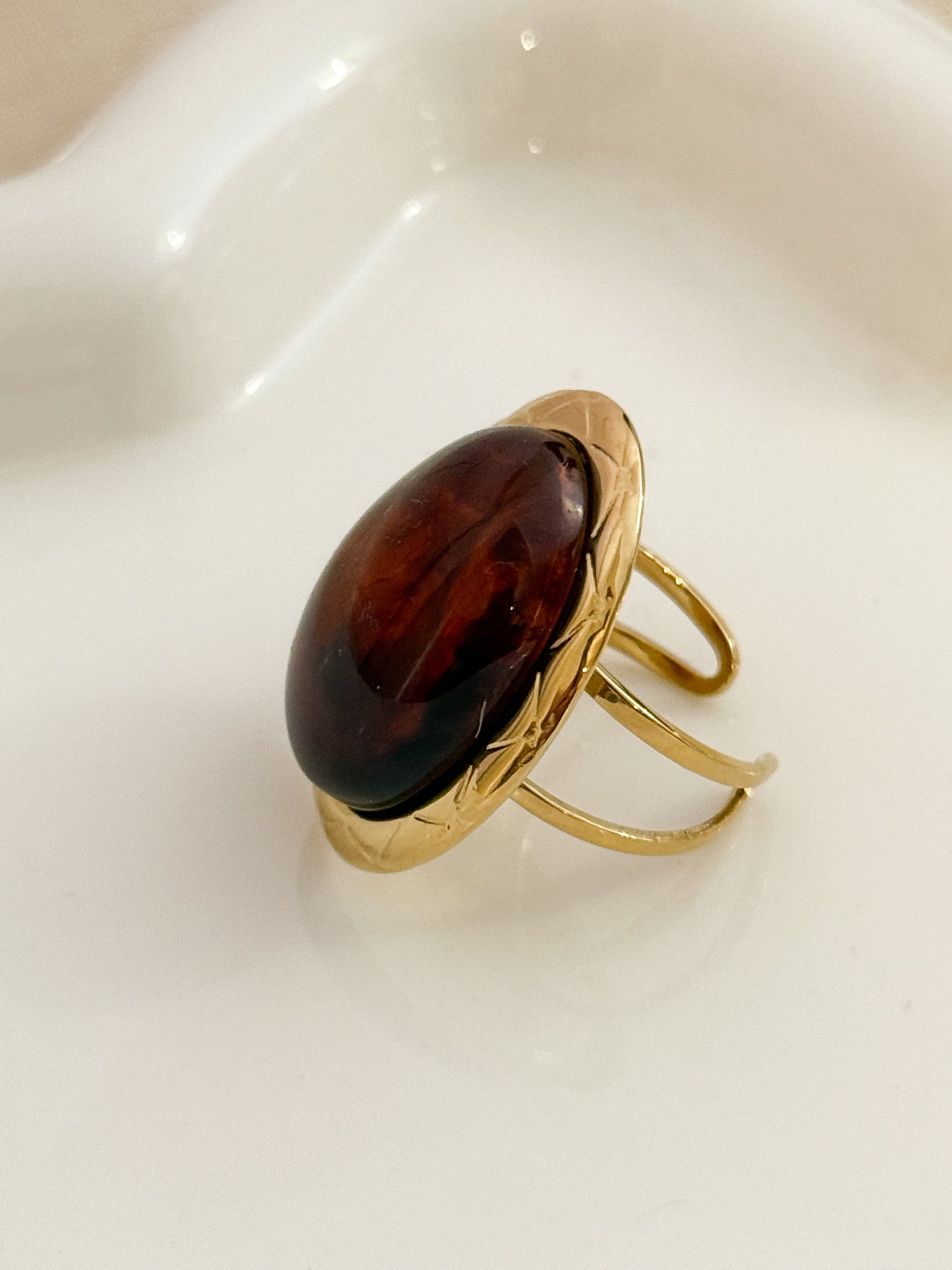 Anillo Nocturno(Óvalo Vintage)– Acero Inoxidable