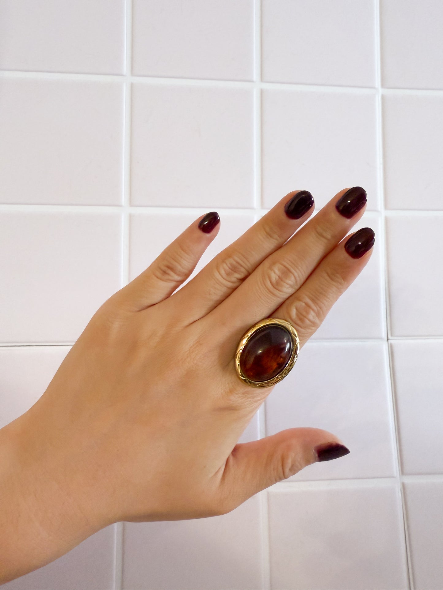 Anillo Nocturno(Óvalo Vintage)– Acero Inoxidable