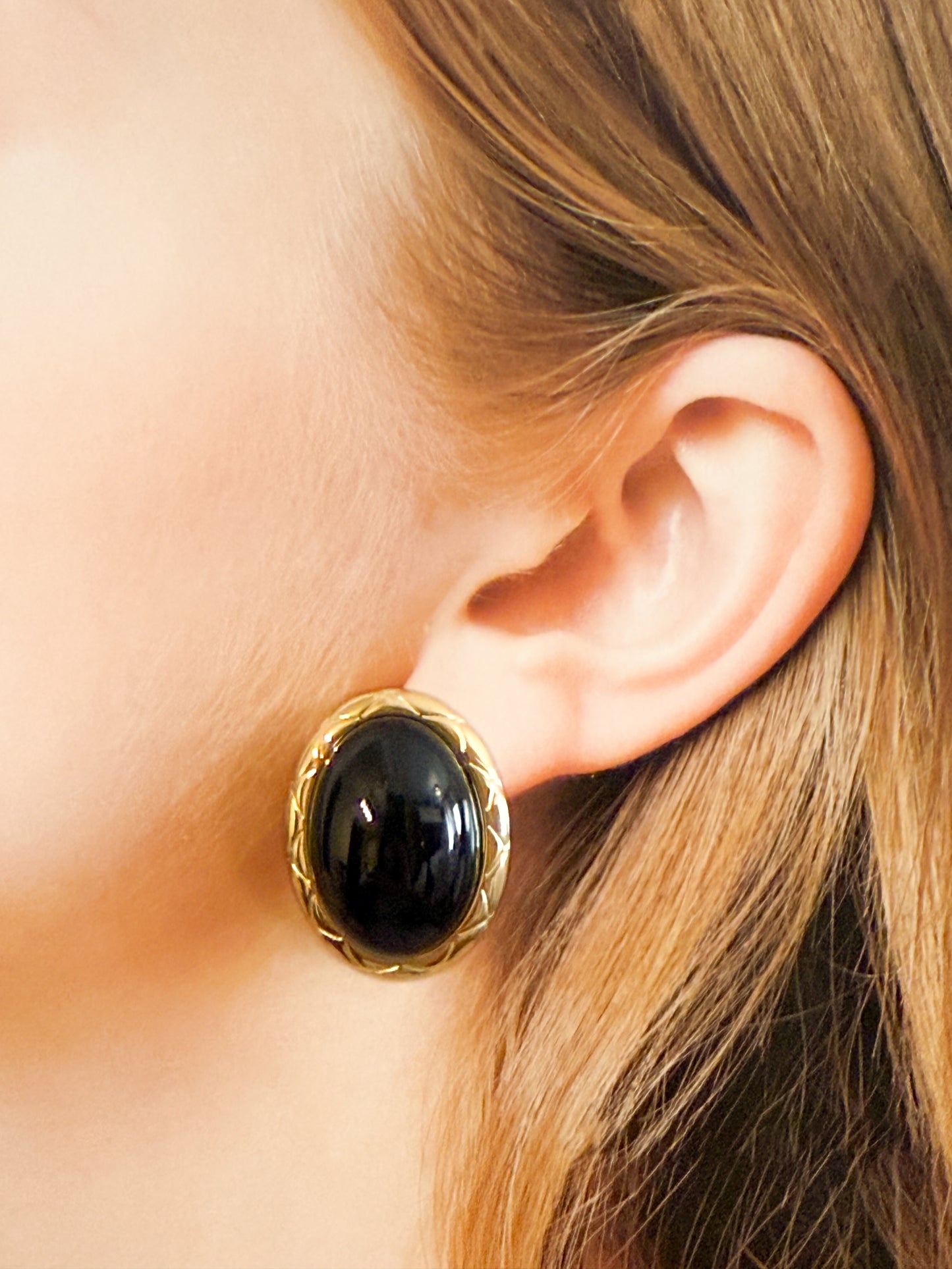 Pendientes Nocturno(Óvalo Vintage)– Acero Inoxidable
