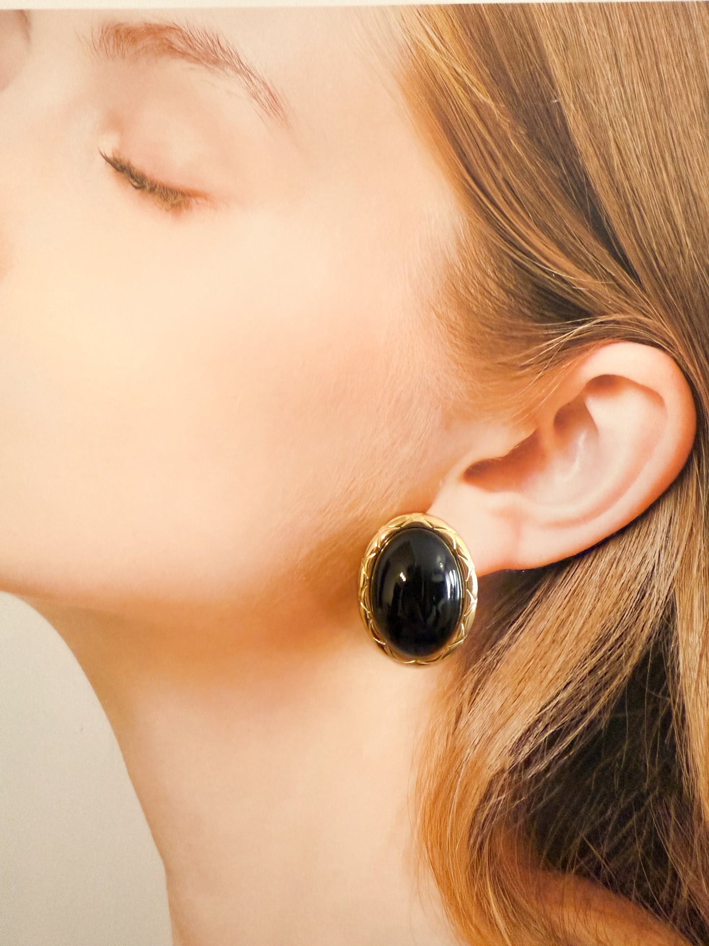 Pendientes Nocturno(Óvalo Vintage)– Acero Inoxidable