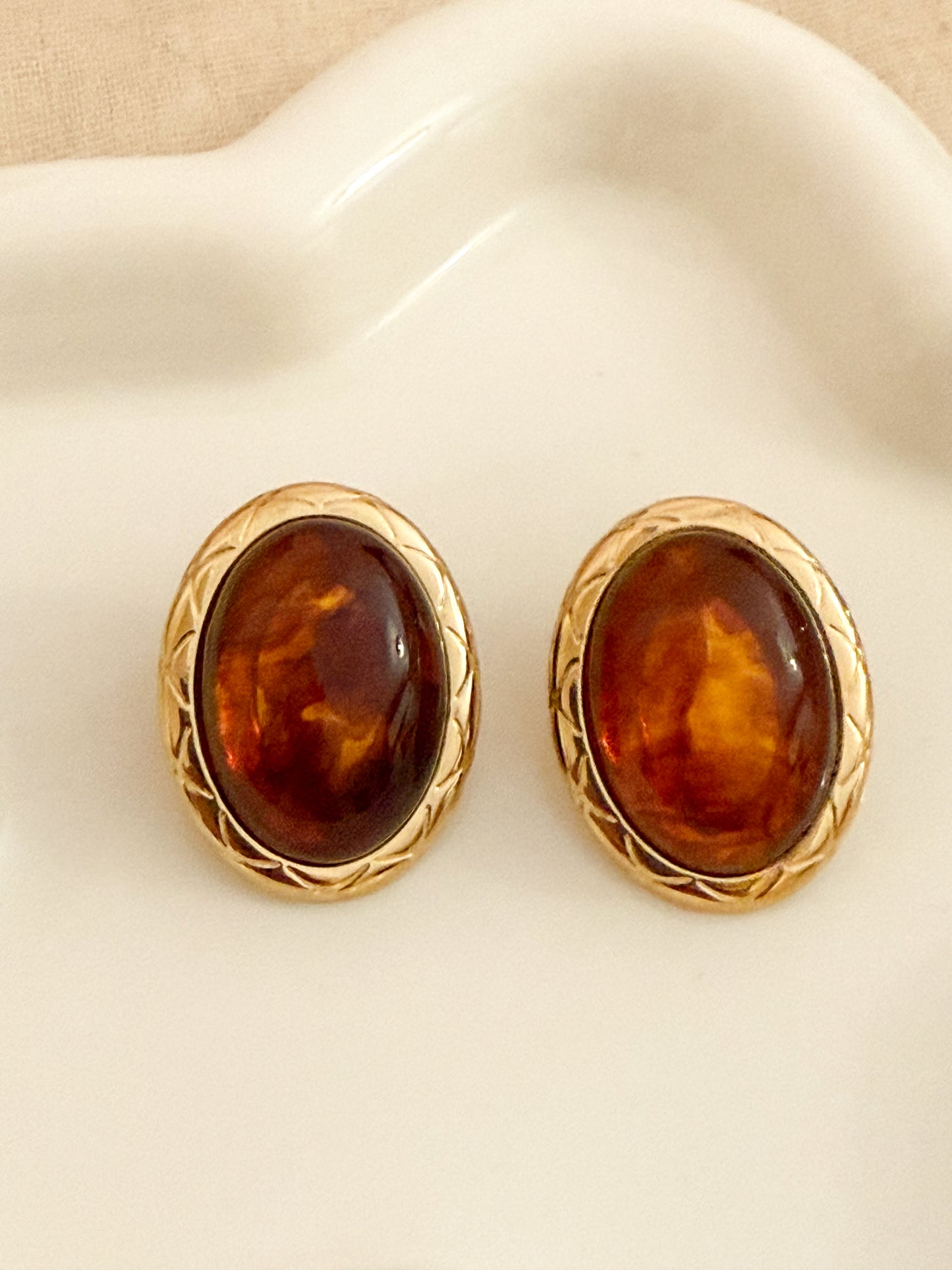 Pendientes Nocturno(Óvalo Vintage)– Acero Inoxidable