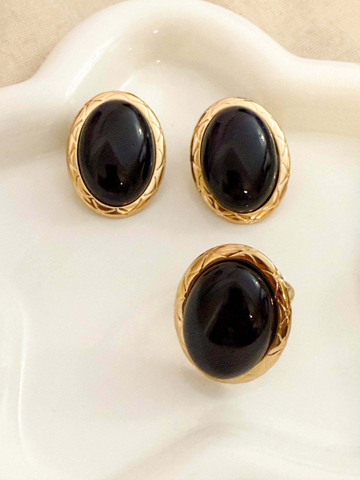 Pendientes Nocturno(Óvalo Vintage)– Acero Inoxidable