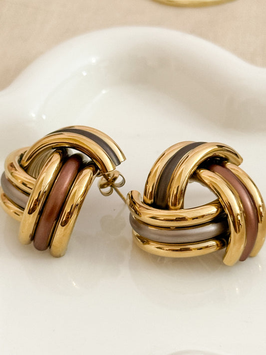 Pendientes La Unión(Nudo Tricolor) – Acero Inoxidable (2 colores)