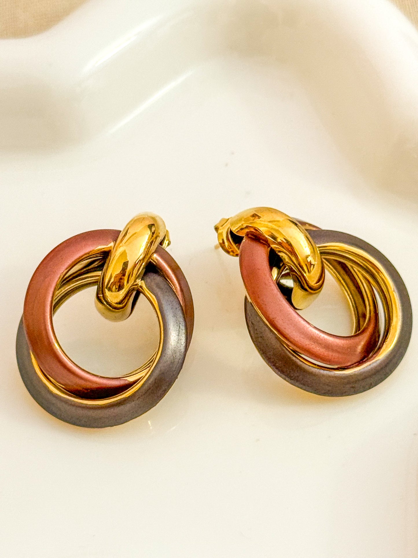 Pendientes Eclipse(Círculo Tricolor) – Acero Inoxidable