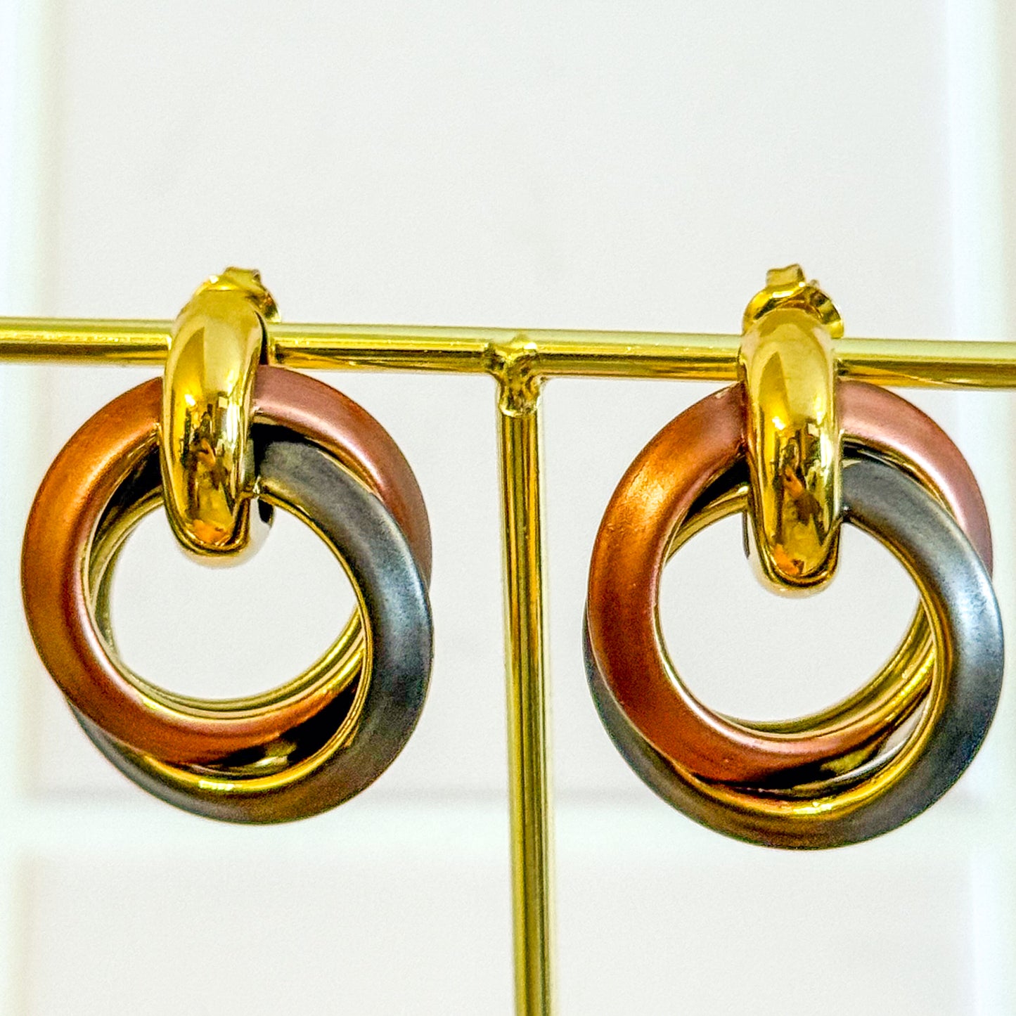 Pendientes Eclipse(Círculo Tricolor) – Acero Inoxidable