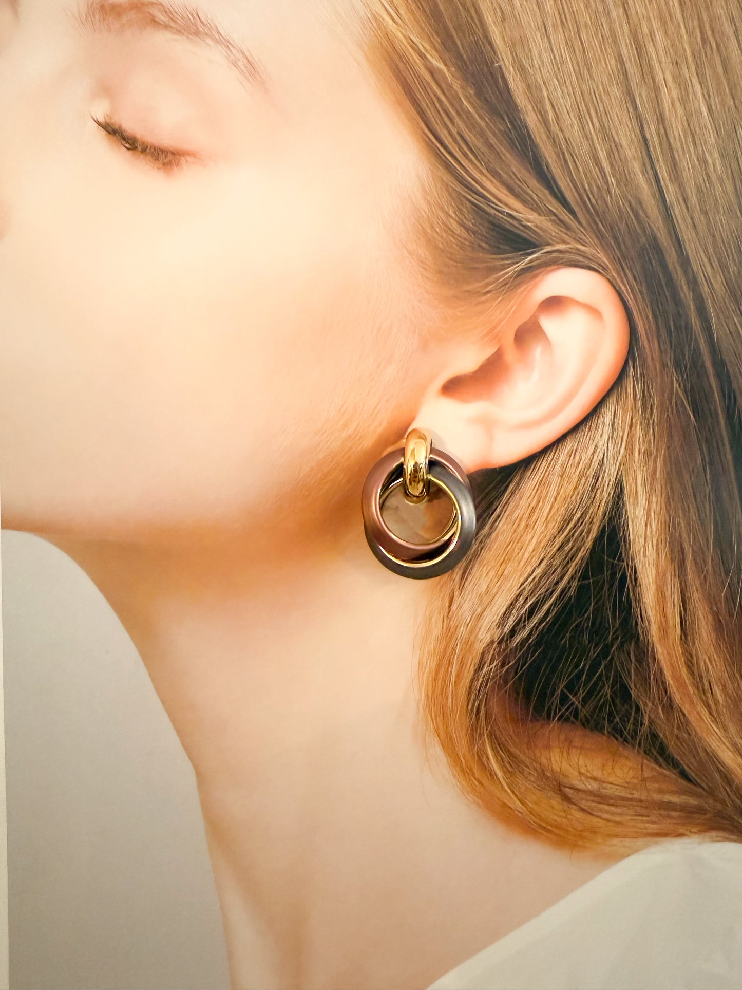 Pendientes Eclipse(Círculo Tricolor) – Acero Inoxidable