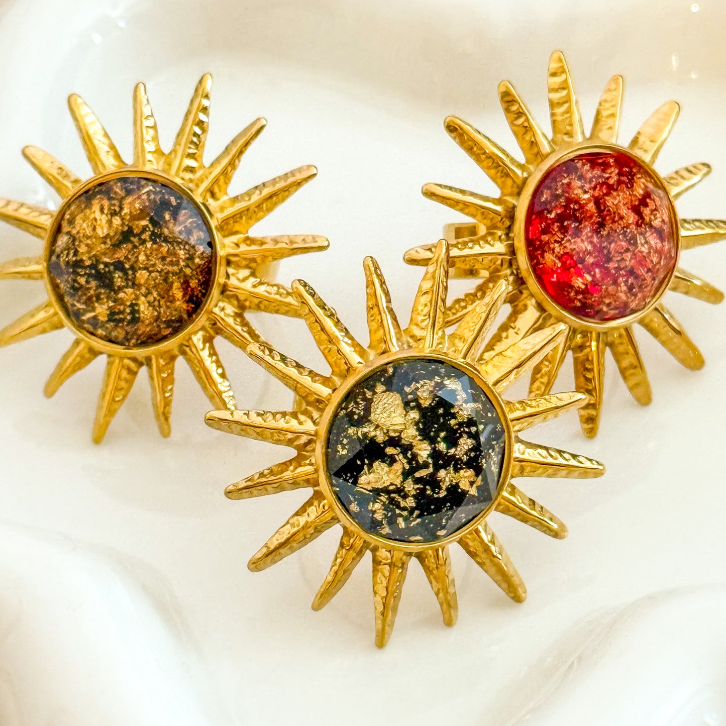 Anillo Sol de Oro(Sol) – Acero Inoxidable (Ajustable)