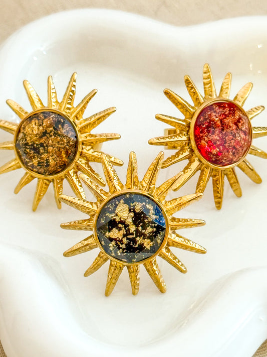 Anillo Sol de Oro(Sol) – Acero Inoxidable (Ajustable)