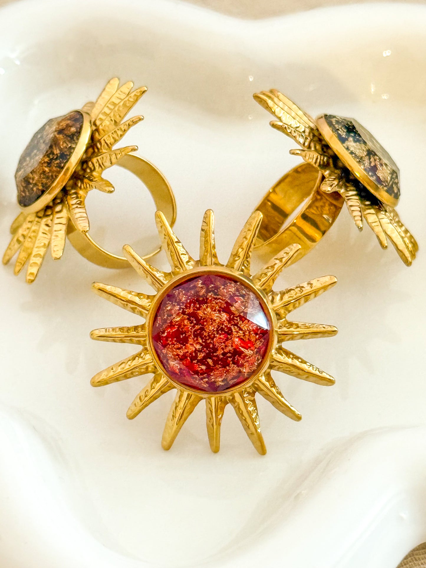 Anillo Sol de Oro(Sol) – Acero Inoxidable (Ajustable)