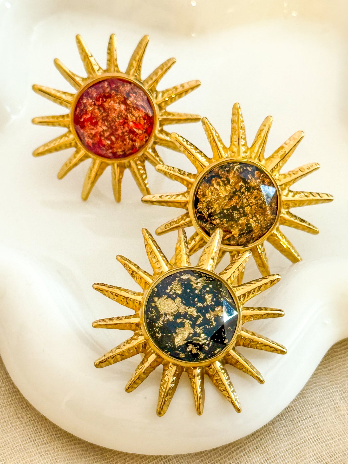 Anillo Sol de Oro(Sol) – Acero Inoxidable (Ajustable)