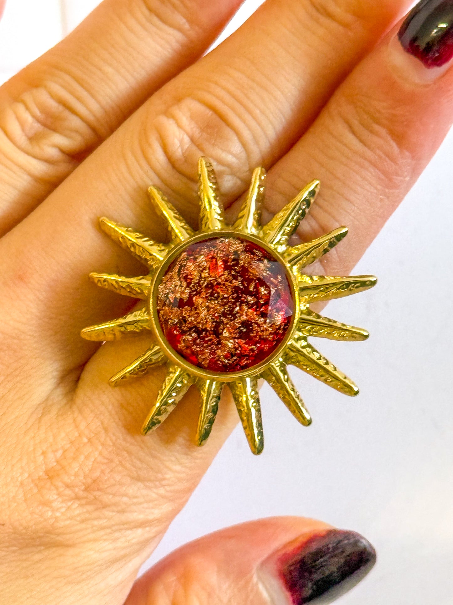 Anillo Sol de Oro(Sol) – Acero Inoxidable (Ajustable)