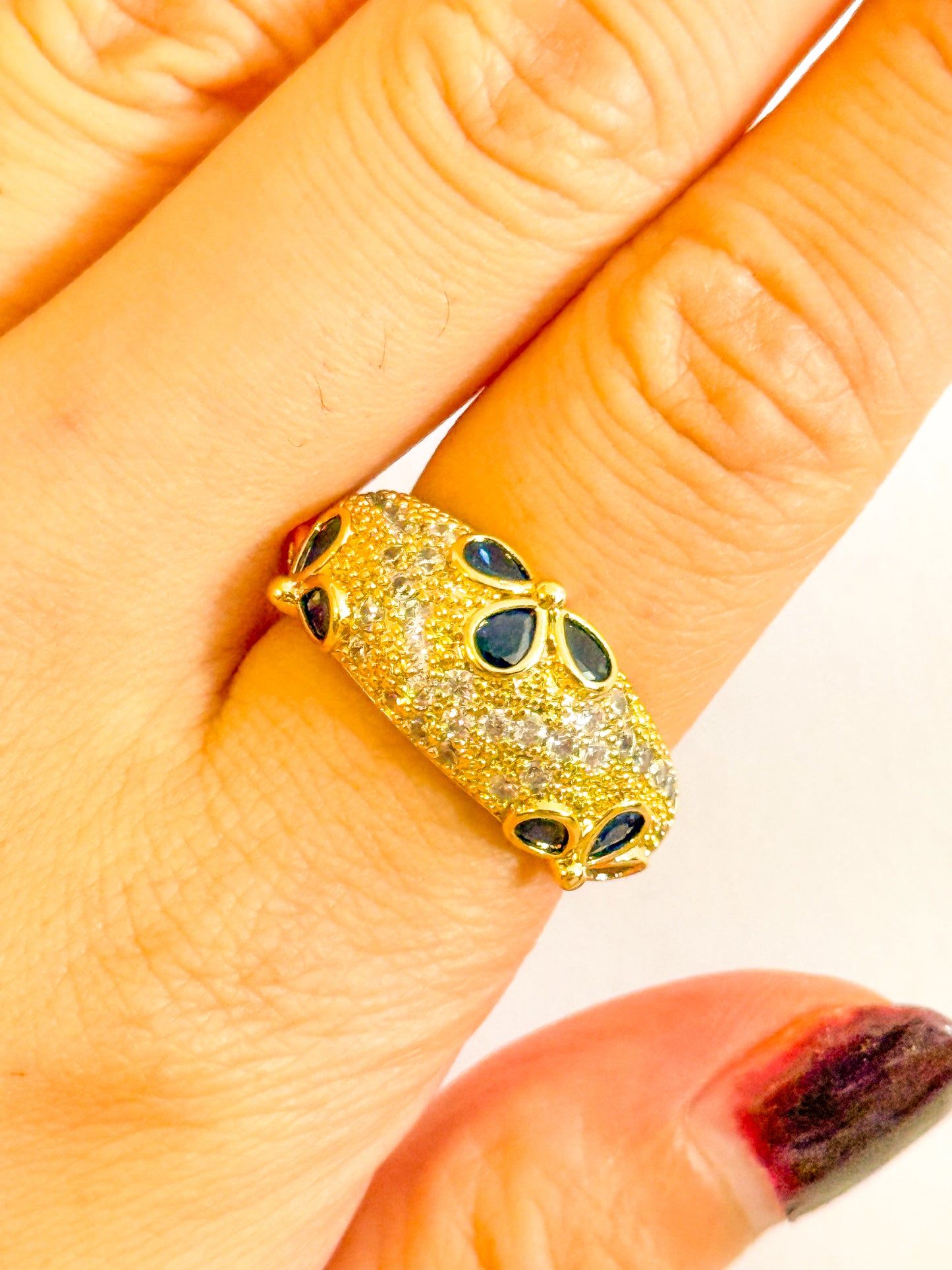 Anillo Cielo Nocturno(Azul brillante) – Acero Inoxidable (Ajustable)