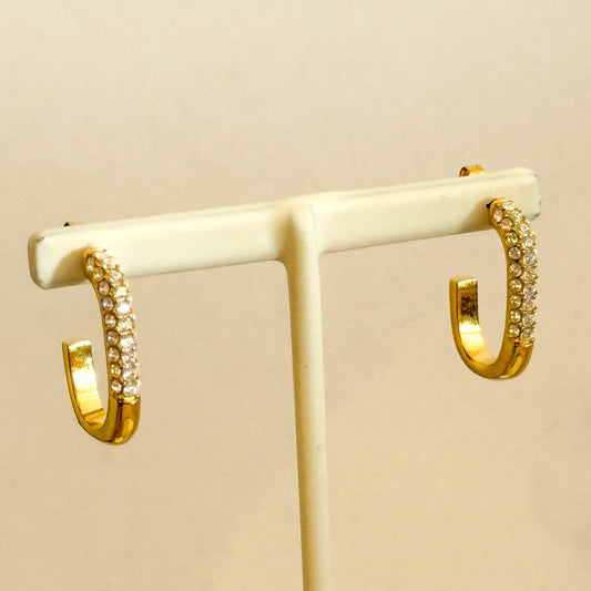 Pendientes Brillo Noble(Aro medio con detalle brillante) – Acero Inoxidable