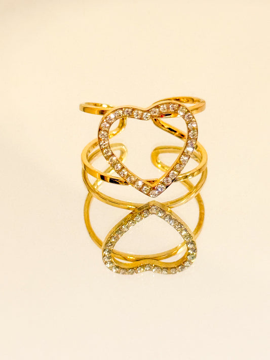 Anillo Halo(Círculo /Corazón)– Acero Inoxidable (Ajustable)