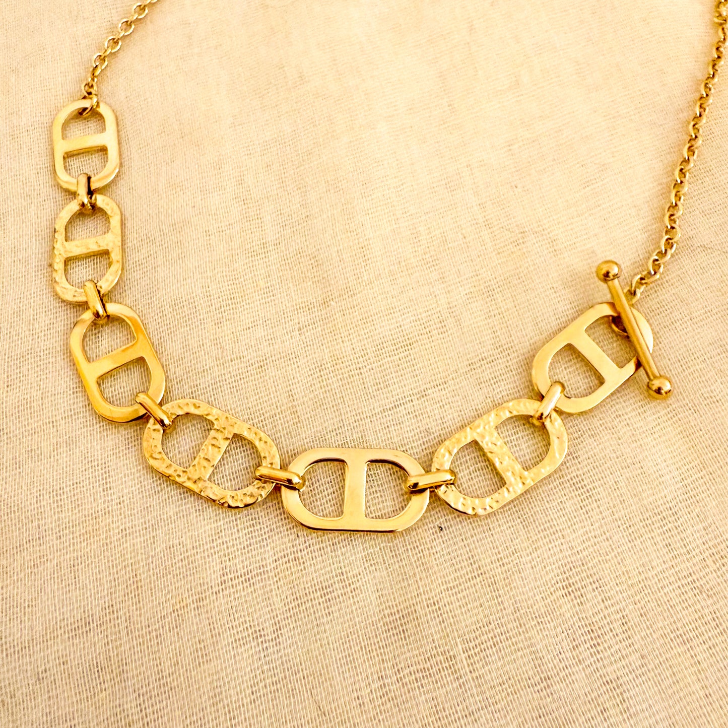Collar Enlace Urbano(Eslabones texturados)– Acero Inoxidable